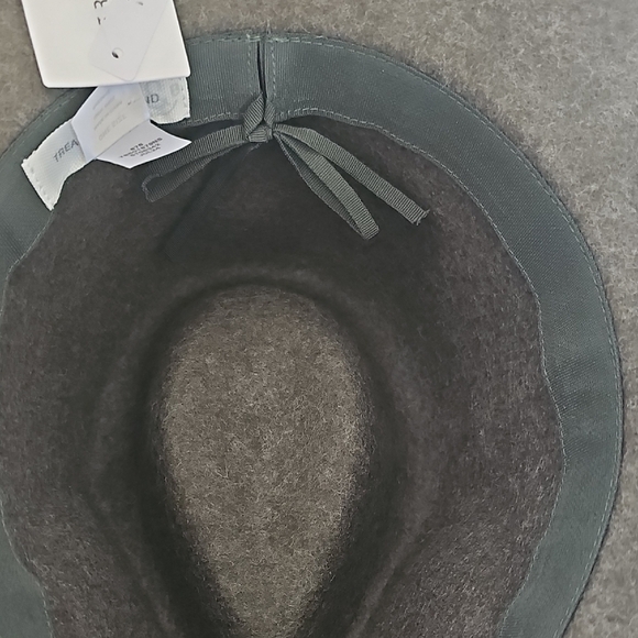 NWT Treasure & Bond Double -Braid Wool Felt Fedora Adjustable Hat Olive - Picture 13 of 16
